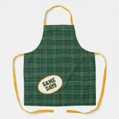Bear Green & Gold Karierte Pattern Game Day Schürze (Vorderseite)