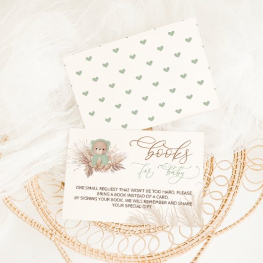 Bear Green Hoodie Babydusche Anfrage Begleitkarte