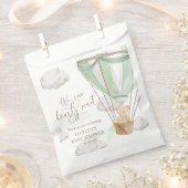 Bear Green Hot Air Ballon Babydusche warten Geschenktütchen (Ausgeschnitten)