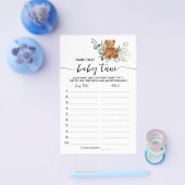 Bear Greenername Baby Tune Baby Shower Game Card Flyer (Einzeln)