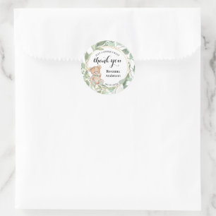 Bear Greenery Baby Dusche Sweet Leckerei Fevor Cla Runder Aufkleber