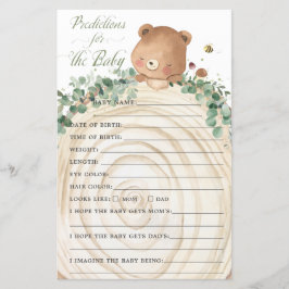 Bear Greenery Baby Predictions & Wishings for Baby