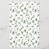 Bear Greenery Baby Shower Bingo Game Card Flyer (Hinten)