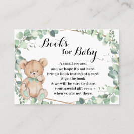 Bear Greenery Bringen Sie ein Buch Baby Shower Car Platzkarte
