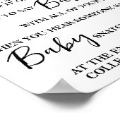 Bear Greenery Dont sagen Baby Clothespin Duschspie Poster (Ecke)