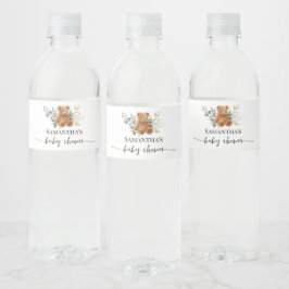 Bear Greenery Eucalyptus Baby Dusche Wasser Flasch Wasserflaschenetikett
