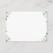 Bear Greenery Gold Baby Duschdusche Windeln Raffle Begleitkarte (Rückseite)