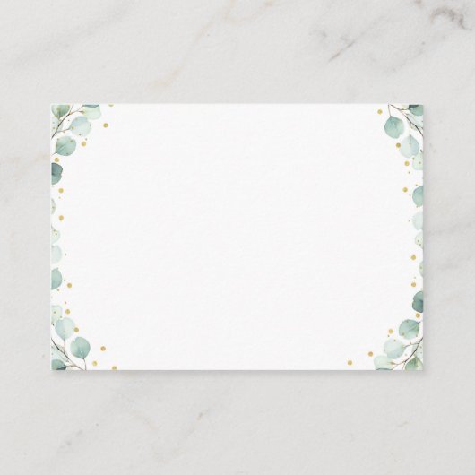 Bear Greenery Gold Baby Duschdusche Windeln Raffle Begleitkarte (Rückseite)