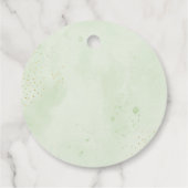 Bear Greenery Gold Baby Dusche Vielen Dank Geschenkanhänger (Rückseite)