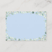 Bear Greenery Gold Blue Baby Dusche Windelwanne Wi Begleitkarte (Rückseite)