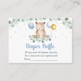 Bear Greenery Gold Blue Baby Dusche Windelwanne Wi Begleitkarte