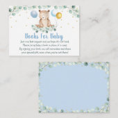Bear Greenery Gold Blue Baby Shower Buy Request Begleitkarte (Vorne/Hinten)
