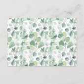 Bear Greenery Gold Display Babydusche Begleitkarte (Rückseite)