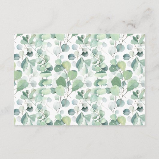 Bear Greenery Gold Display Babydusche Begleitkarte (Rückseite)