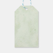 Bear Greenery Gold Gender Neutral Baby Dusche Geschenkanhänger (Rückseite)