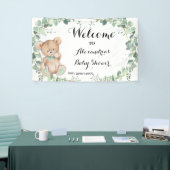 Bear Greenery Gold Welcome Baby Shower Banner (Messeveranstaltung)