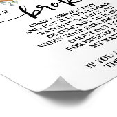 Bear Greenery mein Water Broke Baby Duschzeichen Poster (Ecke)