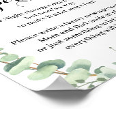 Bear Greenery Spate Night Diaper Dusche-Spiel-Zeic Poster (Ecke)