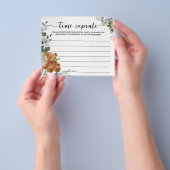 Bear Greenery Time Kapsel Baby Shower Advice Card Flyer (Gruppe)