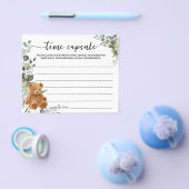 Bear Greenery Time Kapsel Baby Shower Advice Card Flyer (Einzeln)