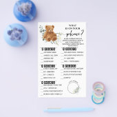 Bear Greenery Was auf Ihrer Phone Shower Game Card Flyer (Einzeln)