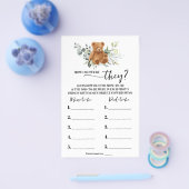 Bear Greenery Wie alt waren sie Duschspielkarte Flyer (Einzeln)