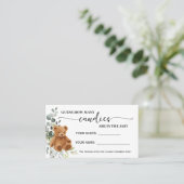 Bear Greenery Wie viele Candies Shower Game Card Platzkarte (Stehend Vorderseite)