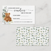 Bear Greenery Wie viele Candies Shower Game Card Platzkarte (Vorne/Hinten)