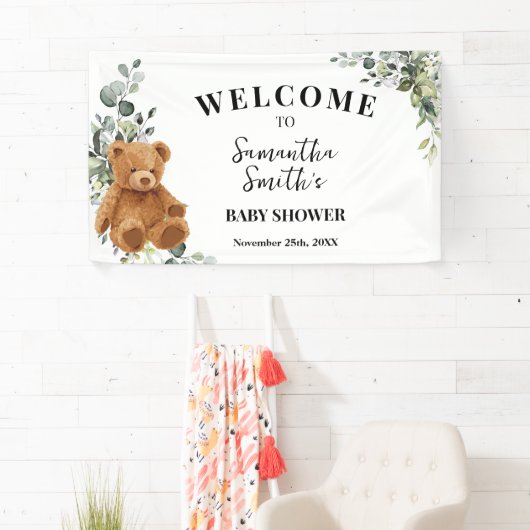 Bear Greenery Willkommensdusche Banner (Insitu)