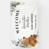 Bear Greenery Willkommensdusche Banner (Vertikal)