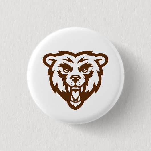 Bear Grizzly Brown Rustic Woodland Folk Animes Button (Vorderseite)