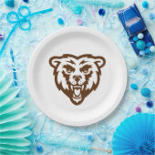 Bear Grizzly Brown Rustic Woodland Folk Animes Pappteller (Party)