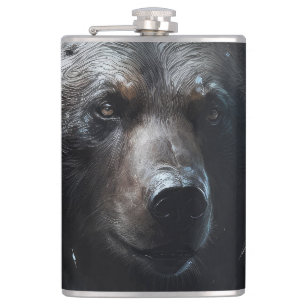 Bear Grizzly Portrait Art Collection Flachmann