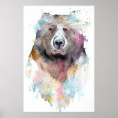 Bear Grizzly Wilde Tiere Art Poster (Vorne)