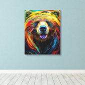 Bear Grizzy Animal Discovery Adventure Nature Pla Leinwanddruck (Insitu (Holzboden))
