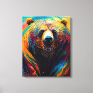 Bear Grizzy Animal Discovery Adventure Nature Pla Leinwanddruck