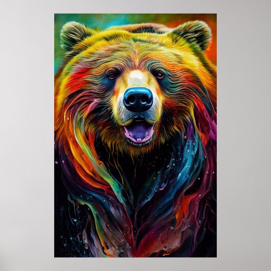 Bear Grizzy Animal Discovery Adventure Nature Pla Poster (Vorne)