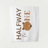 Bear Half zu einem Baby Halbgeburt Wandteppich (Vorderseite)