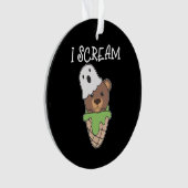 Bear Halloween Ghost I schrei Eispuff Ornament (Vorderseite)