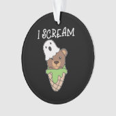 Bear Halloween Ghost I schrei Eispuff Ornament (Vorderseite)