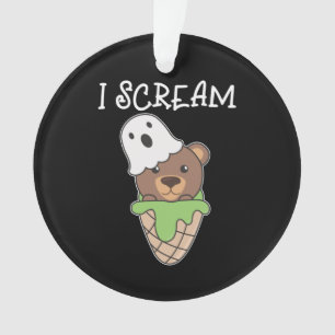 Bear Halloween Ghost I schrei Eispuff Ornament