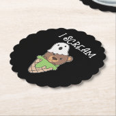 Bear Halloween Ghost I schrei Eispuff Untersetzer (angewinkelt)