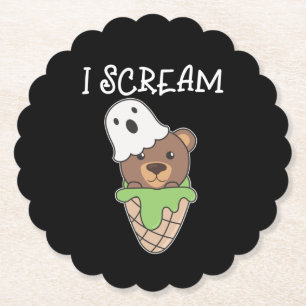 Bear Halloween Ghost I schrei Eispuff Untersetzer