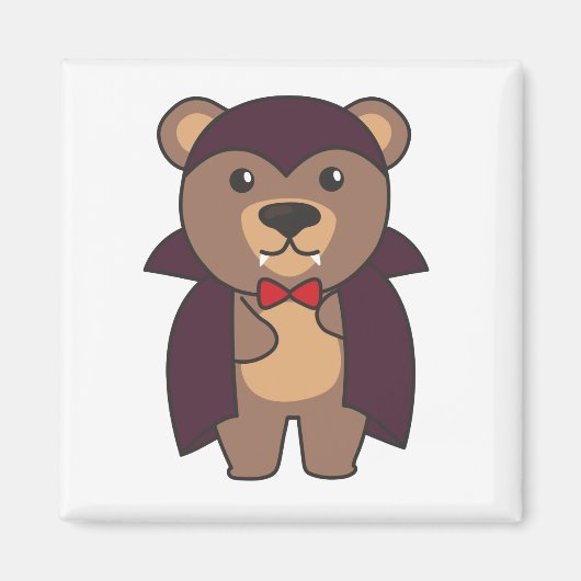 Bear Halloween Niedlich Devil Kids Vampir Kostüm Magnet (Vorne)