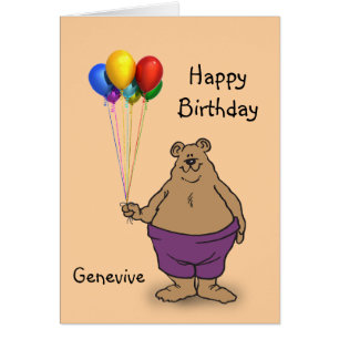 Bear hält Birthday Balloons personalisieren
