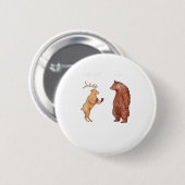 Bear Hands Oh Deer Funny Sayings Pun Gift Button (Vorne & Hinten)