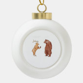 Bear Hands Oh Deer Funny Sayings Pun Gift Keramik Kugel-Ornament (Vorderseite)