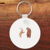 Bear Hands Oh Deer Funny Sayings Pun Gift Keychain Schlüsselanhänger (Vorderseite)