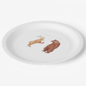 Bear Hands Oh Deer Funny Sayings Pun Gift Pappteller (Schrägansicht)