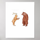 Bear Hands Oh Deer Funny Sayings Pun Gift  Poster (Vorne)
